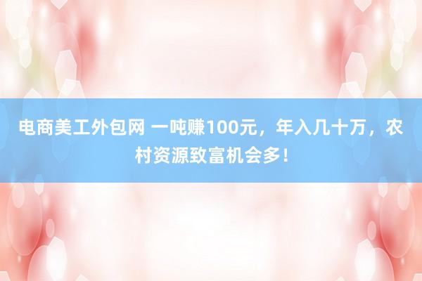 电商美工外包网 一吨赚100元，年入几十万，农村资源致富机会多！